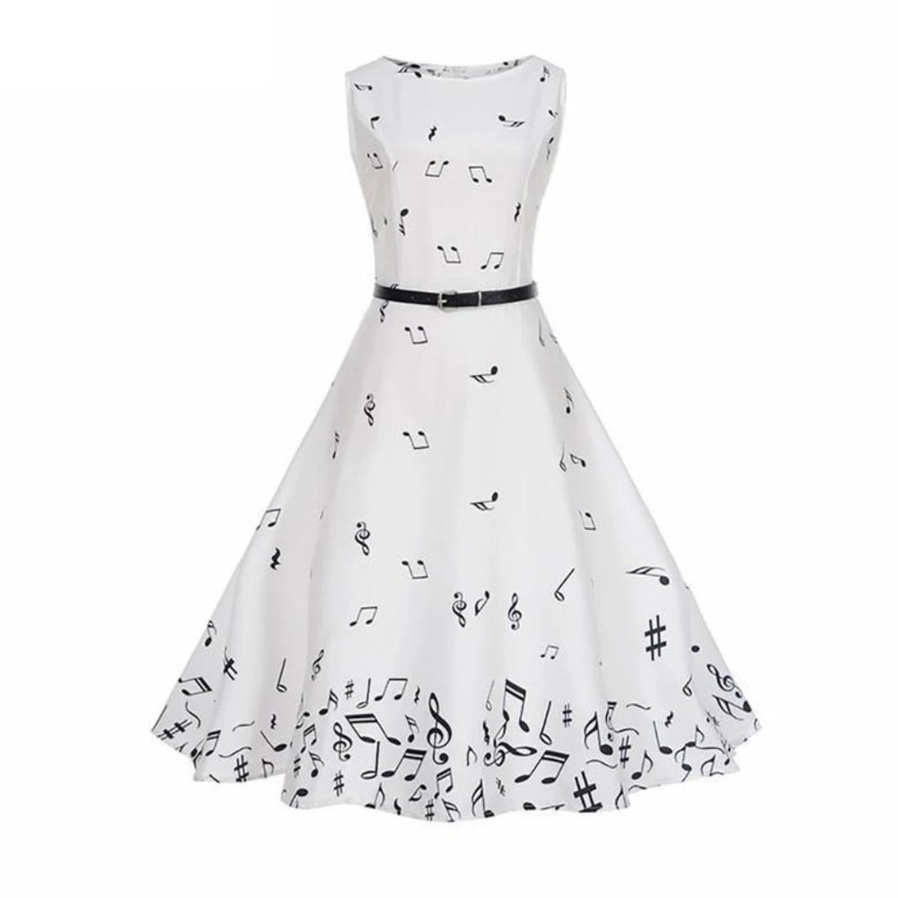 Music Note Sleeveless Dress